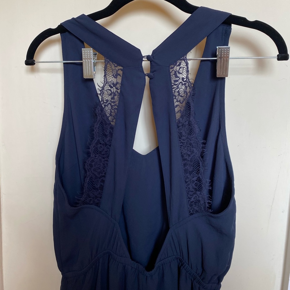 Navy blue lace romper